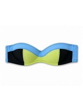 4/$20➡️ Victoria's Secret Neon, Black &  Blue Strapless Underwire Bikini Top 32A